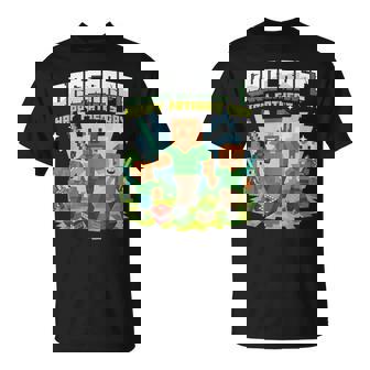 Dad Dadcraft Gamer For Happy Father's Day Gaming Pixel T-Shirt | Mazezy