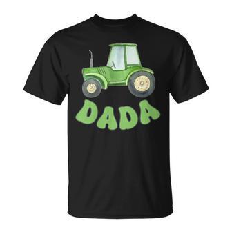Dada Of The Birthday Boy Tractors Farm Trucks Family Party T-Shirt - Thegiftio UK