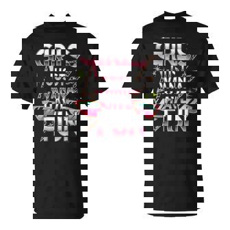 Damen Girls Just Wanna Have Fun Damen 80Er Kostüm 90Er Mit-Ausschnitt T-Shirt - Geschenkecke