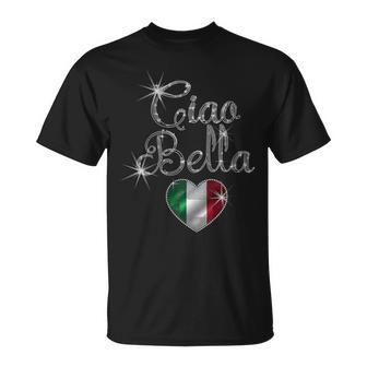 Damen Italien Geschenk Flagge Italyintage Bella Italia Italiano Mit-Ausschnitt T-Shirt - Geschenkecke
