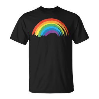 Damen Regenbogen Regenbogen Mit-Ausschnitt T-Shirt - Geschenkecke