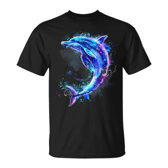 Delfin Meer Ozean Delfin Kunstwerk Ozean Meer Tierliebhaber T-Shirt - Geschenkecke