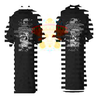 Dia De Los Muertos スカルとマリーゴールド Tシャツ - Kawaiitshirt