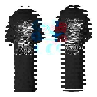 Dinosaur 4Th Of July T Rex Dinosaur Monster Truck Dino T-Shirt | Mazezy