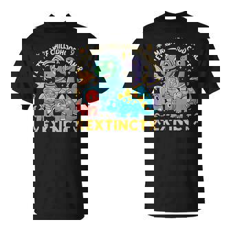 Dinosaur Childhood Cancer Awareness Make Cancer Extinct T-Shirt | Mazezy