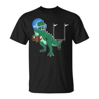 Dinosaur Playing Rugbyports Football Dinos T Rex Maglietta - Novitaregali