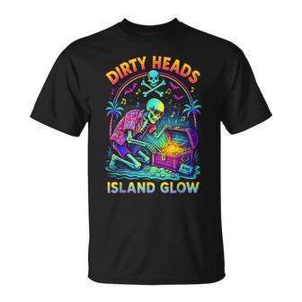 Dirty Heads Island Glow Beach Vibes Skeleton Diver Men T-Shirt - Monsterry