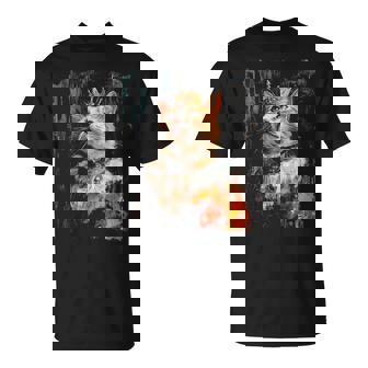 Diseño De Estilo Artístico Con Un Gato En Ella Pintura Renacentista Camiseta unisex - Regaloses