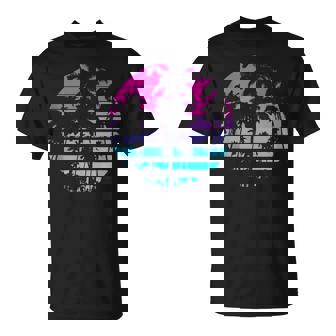Diseño Retro De Estilo Playero De Años 80 Y 90 Con Palmeras In Mangas Camiseta unisex - Regaloses