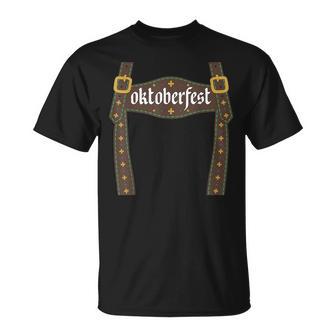 Disfraz De Oktoberfest Lederhosen Para Hombre Festival Alemán Camiseta unisex - Regaloses