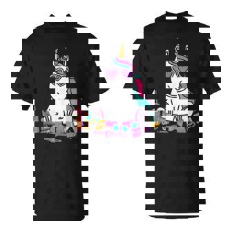 Disfraz De Unicornio Para Fiesta De Los Años 80 90 In Mangas Camiseta unisex - Regaloses