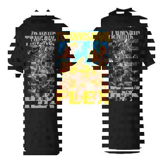 Divertido Tyrannosaurus Flex Irónico Culturismo Gimnasio Meme Camiseta unisex - Regaloses