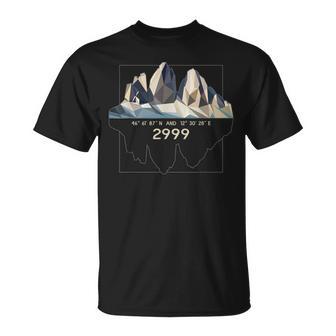 Dolomitas Tres Almenas Tre Cime Lavaredo Montañeroenderismo Camiseta unisex - Regaloses
