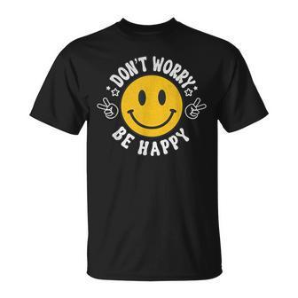 Don't Worry We Be Happymile Face レトロ グルービー 70年代 Tシャツ - Kawaiitshirt