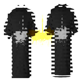 Dortmundkyline ドルトムントのスカイライン 黄色い絵 ドルトムント好きにはたまらないファンアート Tシャツ - Kawaiitshirt