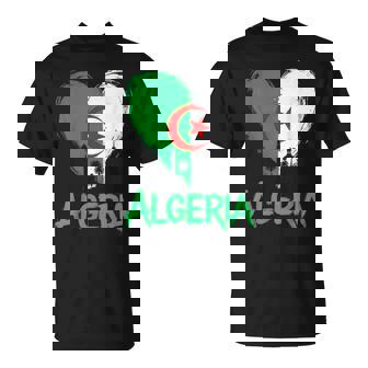Drapeau Algérie Coeur Fière Algérie T-Shirt - Cadeauxyz
