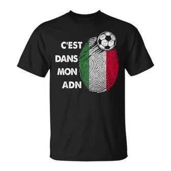 Drapeau Italie Cadeau Foot Italie C'est Dans Mon Adn T-Shirt - Cadeauxyz