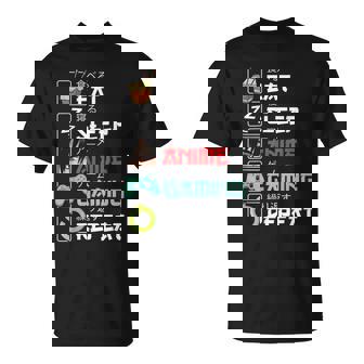 Eatleep Anime Gaming Repite El Manga De Anime Kawaii Otaku Camiseta unisex - Regaloses