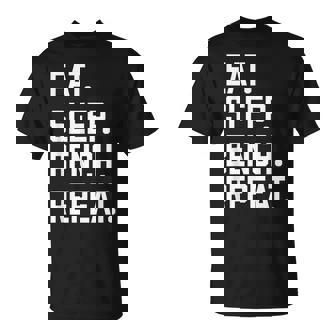 Eatleep ジム ワークアウト トレーニング ベンチプレス ウエイトリフティング Tシャツ - Kawaiitshirt