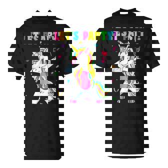 Einhorn Lets Party Outfit Damen Herren Weinglas Einhorn T-Shirt - Geschenkecke