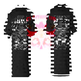 Elbows Up Canada ボクシング ムース メープルリーフ カナダの誇り Tシャツ - Kawaiitshirt