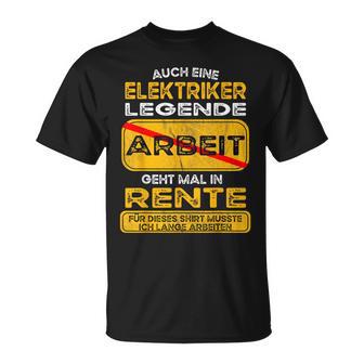 Elektriker Abschiedsgeschenk Kollegen Elektriker Lustiges Rente Pension Ruhestand Rentner Für Männer & Herrenchwarz Kurzarm Klassisches Fit Polyester 100 T-Shirt - Geschenkecke
