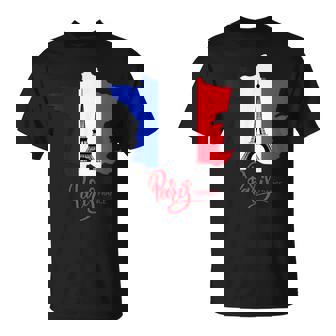 Enjoy Travel Paris France Flag & Eiffel Tower Graphic Tシャツ - Kawaiitshirt