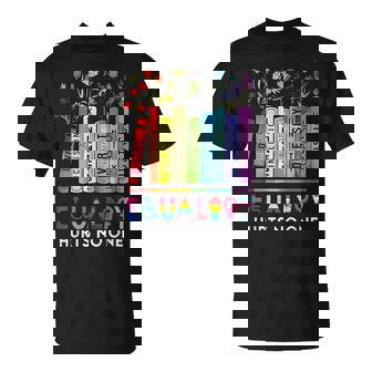 Equality Hurts No One Book Flower Rainbow Pride Month Lgbtq T-Shirt - Monsterry