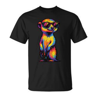 Erdmännchen In Regenbogenfarben T-Shirt - Geschenkecke
