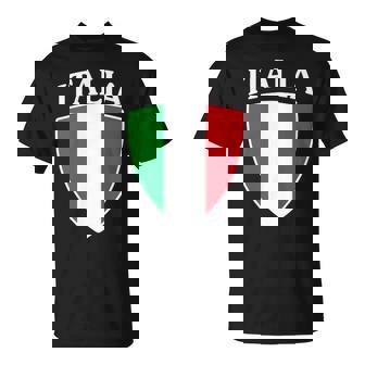 Escudo De La Bandera De Italia Italia Familia Italiana Hombres Es Niños Juven Camiseta unisex - Regaloses