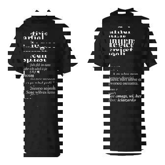 Especialista En Inteligencia Artificial Diccionario Divertido Camiseta unisex - Regaloses