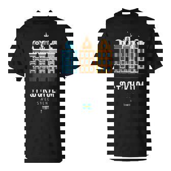 Estocolmouecia Escandinavo Ciudadieja Edificios Coloridos Camiseta unisex - Regaloses