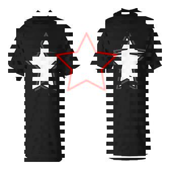 Estrella Blanca Con Borde Rojo Estrella Roja Blanca Camiseta unisex - Regaloses