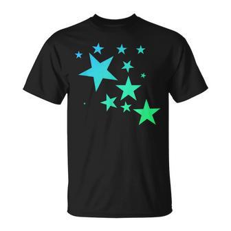 Estrellaserdes Y Azules Con Diseño De Estrellas Camiseta unisex - Regaloses