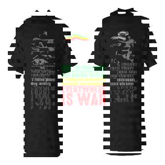 Everywhere Is War ハイレ・セラシエ演説 ユダのライオン レゲエ Tシャツ - Kawaiitshirt