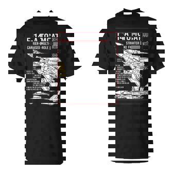 F-14 Tomcat Us American Carrier航空機 ブループリント Tシャツ - Kawaiitshirt