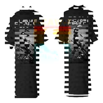 F-Caw-F Black Crow Black Bird Retro Sunset Vintage F-Caw-F T-Shirt - Thegiftio