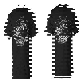 Famoso Arte Clásico Japonés Gran Ola Hokusai Diseño Elegante In Mangas Camiseta unisex - Regaloses