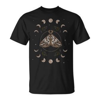 Fases De La Luna Ocultismo Místico Luna Gótica Polilla Camiseta unisex - Regaloses