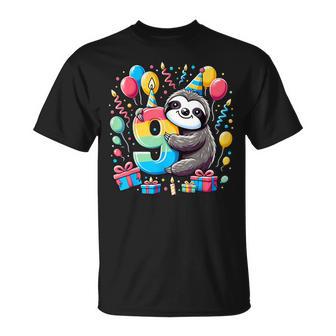 Faultier 9 Geburtstag Für Junge Mädchen 9 Jahre Alt Neunte Neun Faultier T-Shirt - Geschenkecke