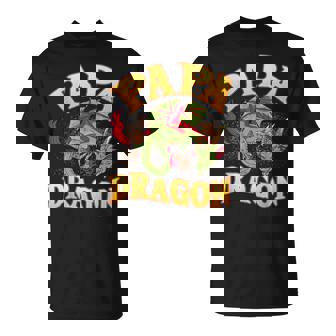 Fearsome Papa Dragon Dad Father's Day Fantasy T-Shirt - Monsterry