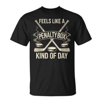 Feels Like A Penalty Box Kind Of Day Black Small Modern Football Humor For Football Fans All Ages T-Shirt - Thegiftio UK