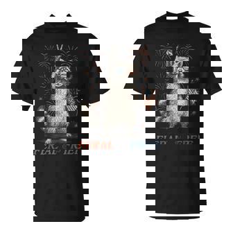 Feral & Free 4Th July Patriotic Racoon Feral And Free T-Shirt | Mazezy
