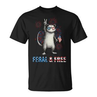 Feral & Free Opossum Feral And Free 4Th July T-Shirt - Thegiftio UK