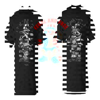 Feral And Free Raccoon Feral But Free 4Th Of July T-Shirt - Thegiftio UK