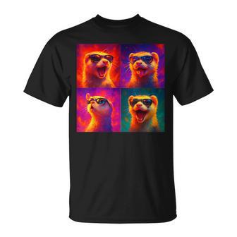 Ferret Portant Des Lunettes Deoleil T-Shirt - Cadeauxyz