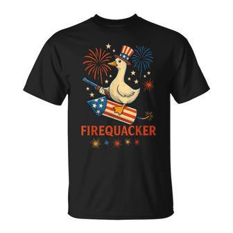 Fire Quacker Meme Goose Fireworks America 4Th Of July T-Shirt - Thegiftio UK