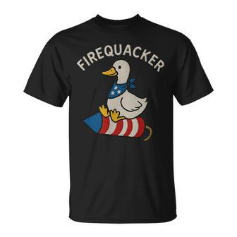 Firequacker Embroidered Silly Goose 4Th Of July T-Shirt - Thegiftio UK