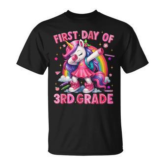 First Day Of 3Rd Grade Unicorn Back To School Girls Outfits T-Shirt - Thegiftio UK