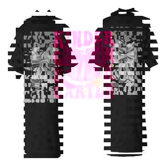 First Day Of School Kindergarten Girls Coquette Bow Teacher T-Shirt | Mazezy